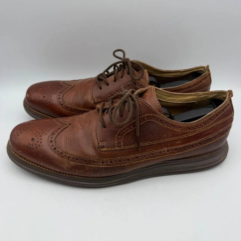 Cole‎ Haan Original Grand Wingtip Oxford Mens 10.5M Brown Leather C27845 Brogue